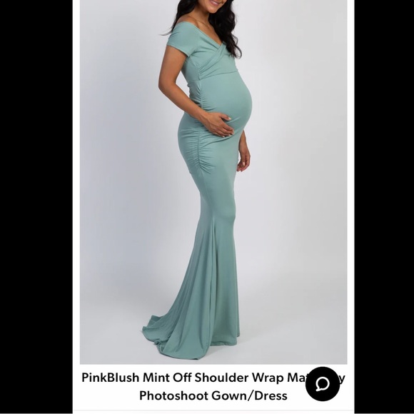 PinkBlush Mint Wrap Maternity Photoshoot Gown - Picture 3 of 3